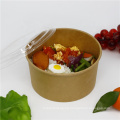 Disposable Kraft paper salad blows 750 ml with PET PP lid take away food container